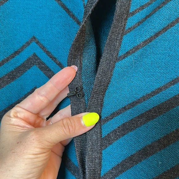 Pendleton Merino Wool grey teal Cape Poncho size M/L - Picture 4 of 6